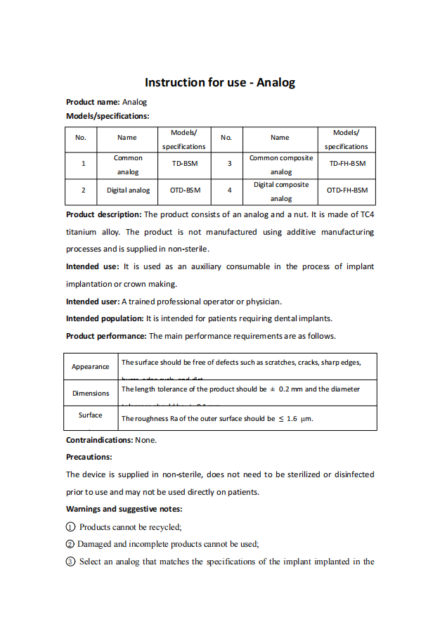 BSM_Implant_Analog_Instruction for use_EN 20251226